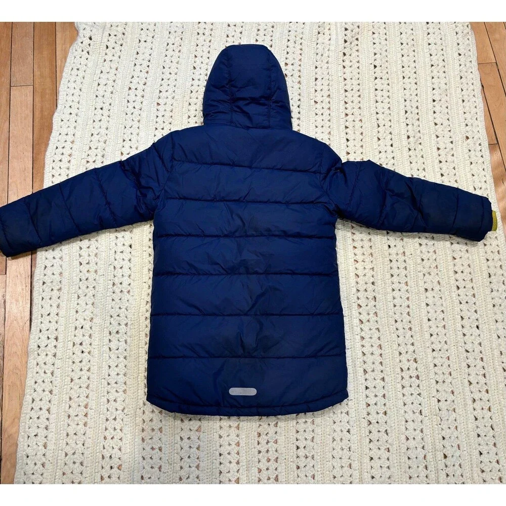 mini boden winter jacket coat 9/10 140 fair navy blue puffer parka warm